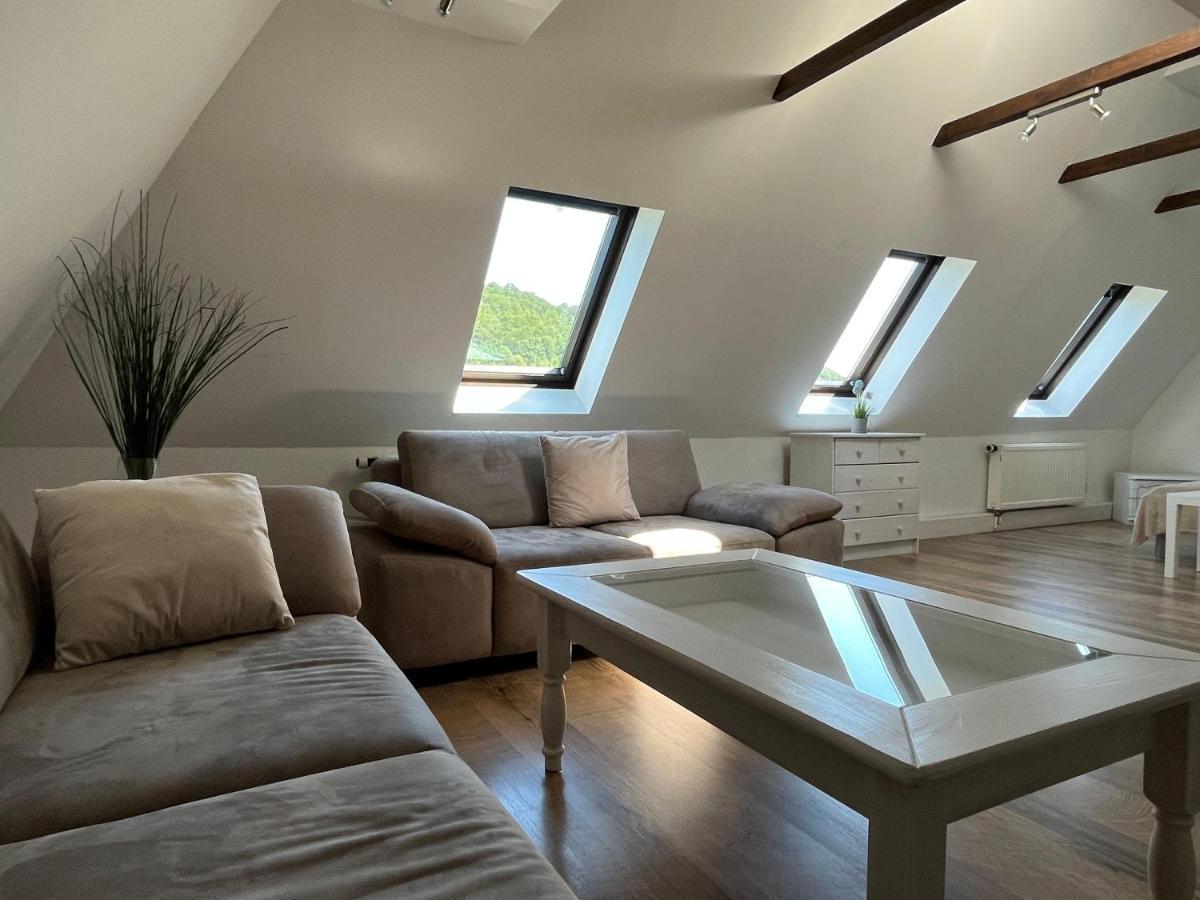 Saechsische-Schweiz-Ferienhaus-Wohnung-1-Mit-Elbblick-Sauna-Und-Kamin Königstein an der Elbe Eksteriør bilde
